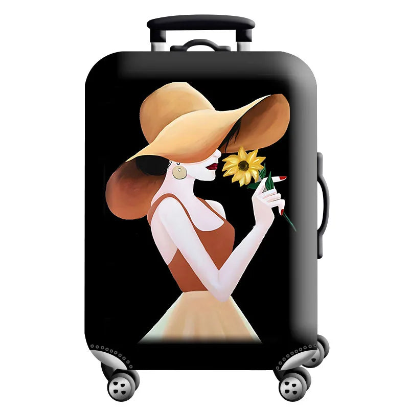 Luggage Cover for 18-32 Inch Suitcases - Stretch Fabric Baggage Protector & Dust Case Travel Organizer