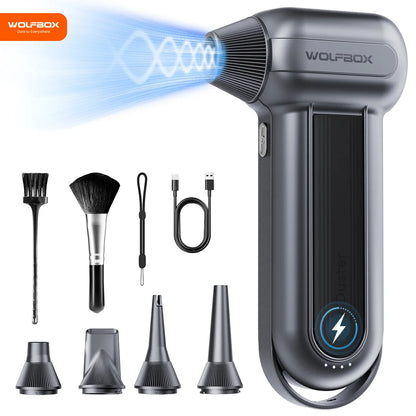 WOLFBOX MF100 Electric Air Duster - 150,000 RPM Rechargeable Blower for Cars, PCs, Homes & Outdoors