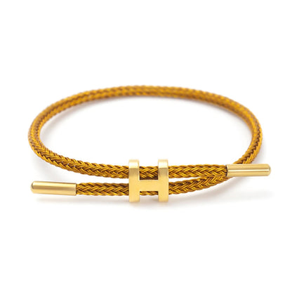 Luxury Waterproof Adjustable Wire Rope Bracelet for Couples - Stainless Steel Bangle Jewelry for Men & Women