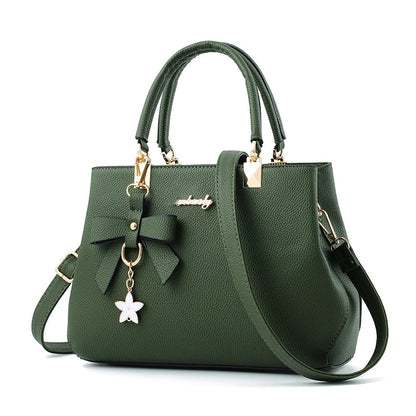 Yogodlns Elegant Messenger Bag for Women - Floral Pendant Office Tote & Crossbody Shoulder Handbag