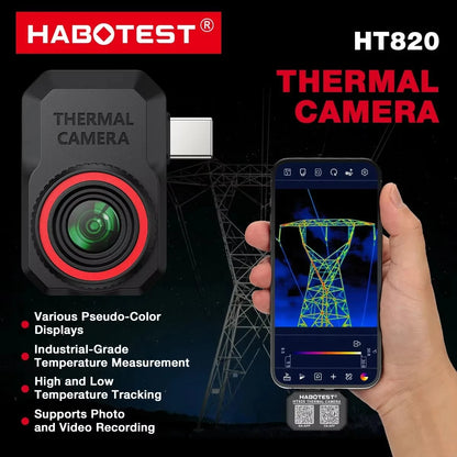HABOTEST HT820 Thermal Camera - Android Infrared Imager for Home Repairs & Temperature Monitoring