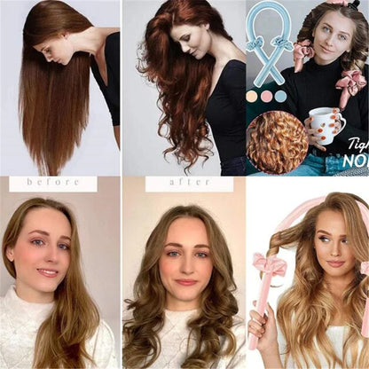 Heatless Silk Curling Rod Headband for Effortless Curls - Ideal for Sleepovers, Travel & Lazy Hair Days