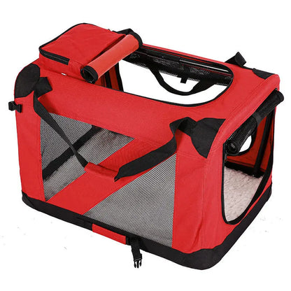 Dog Travel Carrier for Large & Medium Pets - Secure, Portable Folding Pet Cage for Cars - Ideal Dog & Cat Outings