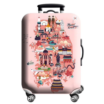 Luggage Cover for 18-32 Inch Suitcases - Stretch Fabric Baggage Protector & Dust Case Travel Organizer