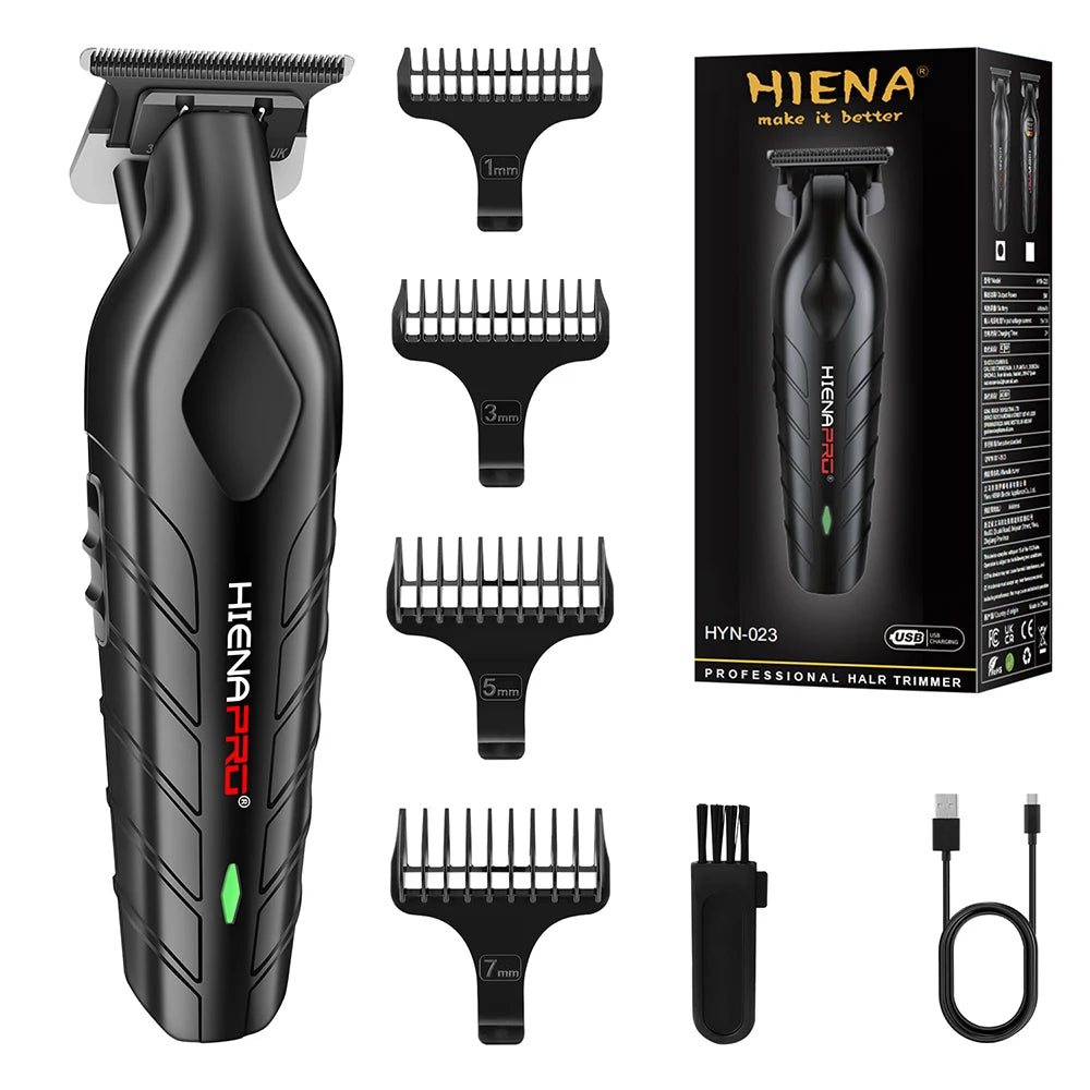 Hiena Hair Clipper Set - Cordless Metal Hair Trimmer with LCD Display for Professionals