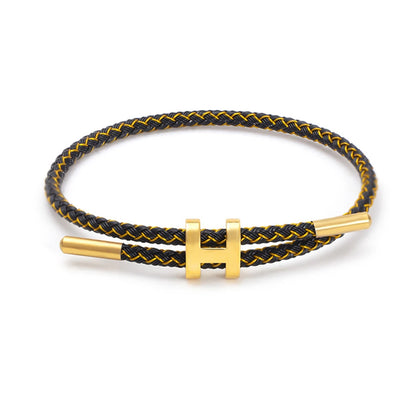Luxury Waterproof Adjustable Wire Rope Bracelet for Couples - Stainless Steel Bangle Jewelry for Men & Women