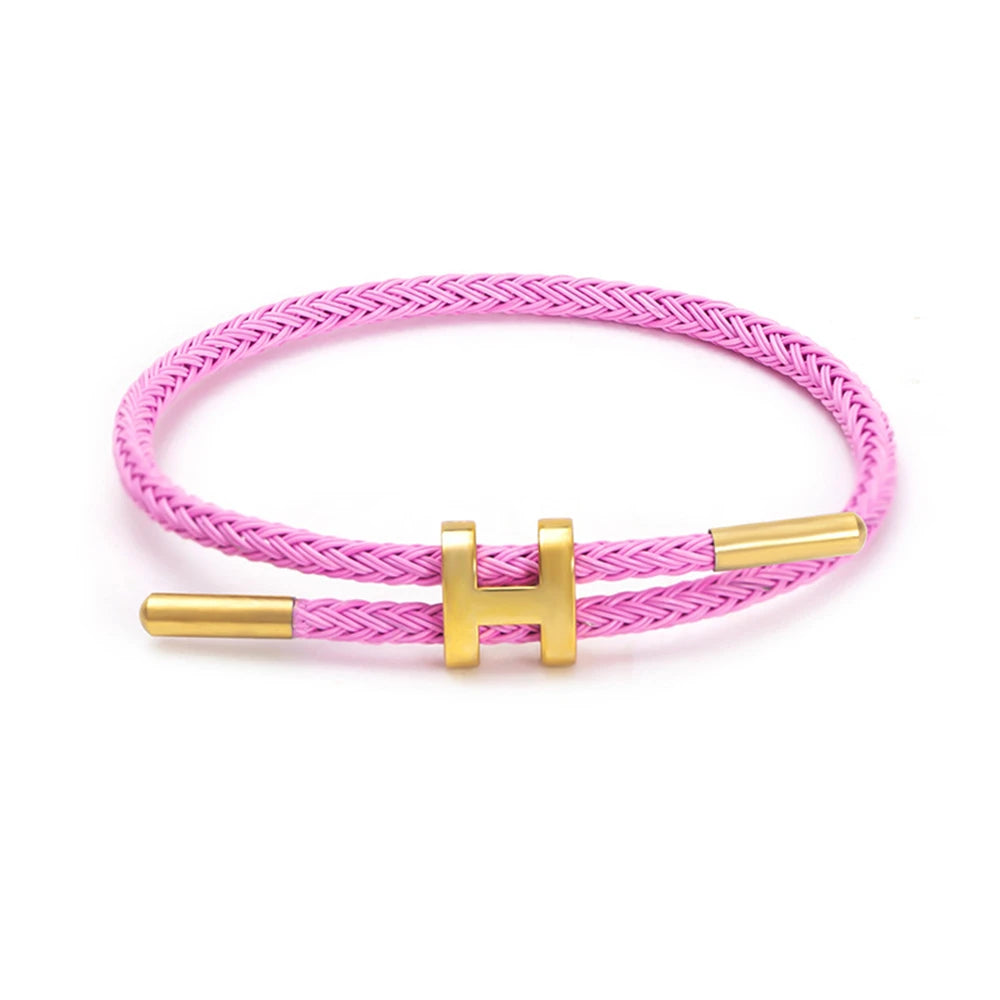Luxury Waterproof Adjustable Wire Rope Bracelet for Couples - Stainless Steel Bangle Jewelry for Men & Women