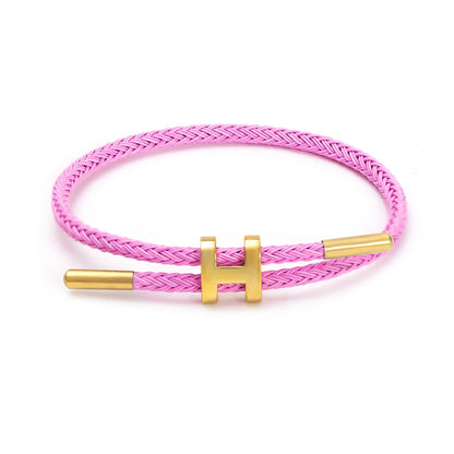 Luxury Waterproof Adjustable Wire Rope Bracelet for Couples - Stainless Steel Bangle Jewelry for Men & Women