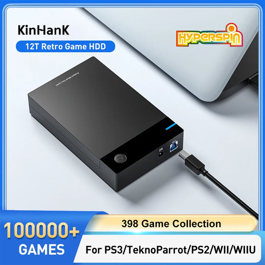 New Hyperspin Portable Game Hard Drive - 100,000+ Retro Games for PS4/PS3/PS2/Wii/Wii U/Sega/N64/Windows 7/8/10