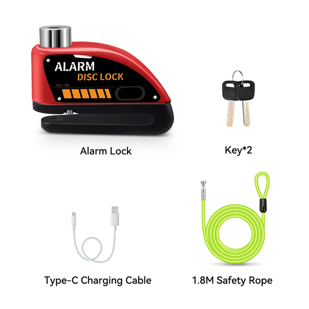 Extractme Motorcycle Alarm Disc Brake Lock - 120dB Anti-Theft Security for Bikes, Scooters & Motorcycles
