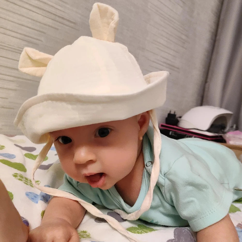 Muslin Cotton Baby Bucket Hat - Sun Protection for Kids 3-12M Boys & Girls Panama Cap