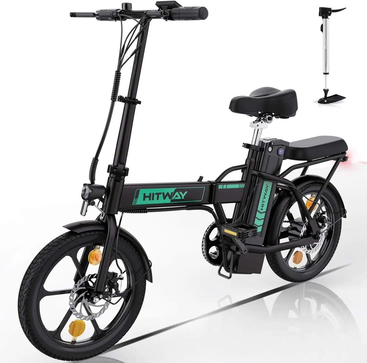 HITWAY Foldable Electric City Bike - 36V Lithium Battery, 35-70km Range, Perfect for Urban Commuters