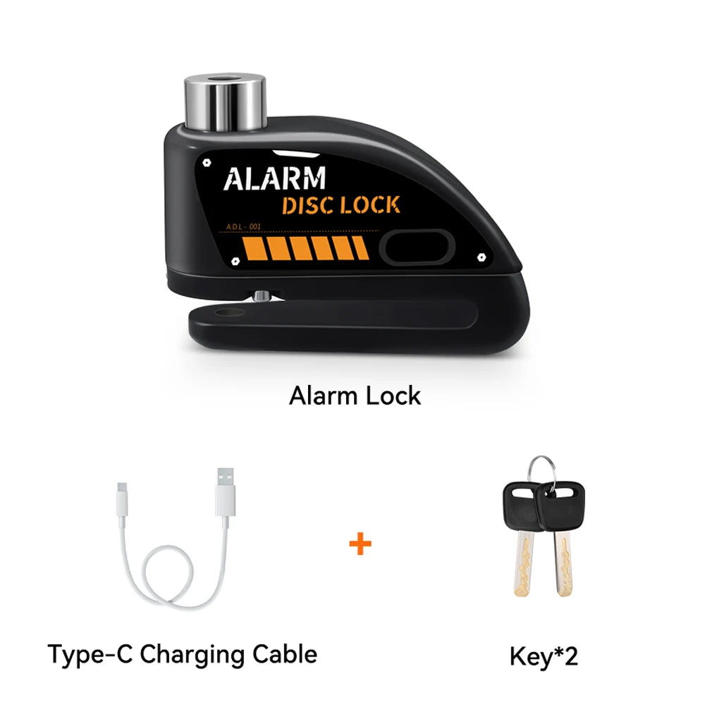 Extractme Motorcycle Alarm Disc Brake Lock - 120dB Anti-Theft Security for Bikes, Scooters & Motorcycles