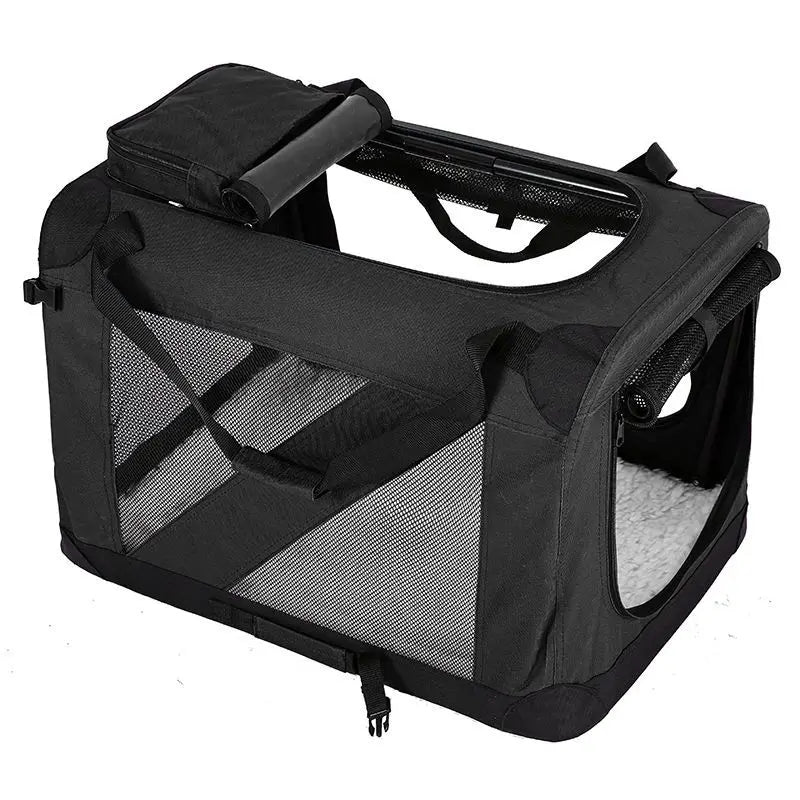 Dog Travel Carrier for Large & Medium Pets - Secure, Portable Folding Pet Cage for Cars - Ideal Dog & Cat Outings