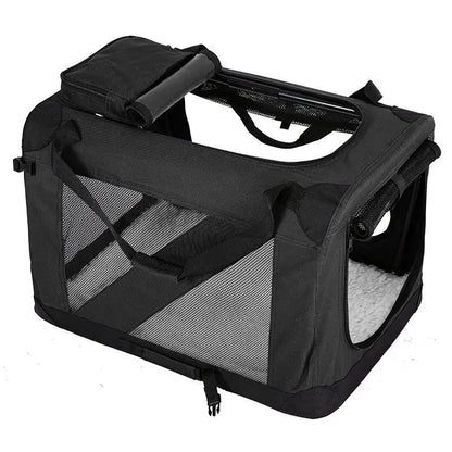Dog Travel Carrier for Large & Medium Pets - Secure, Portable Folding Pet Cage for Cars - Ideal Dog & Cat Outings