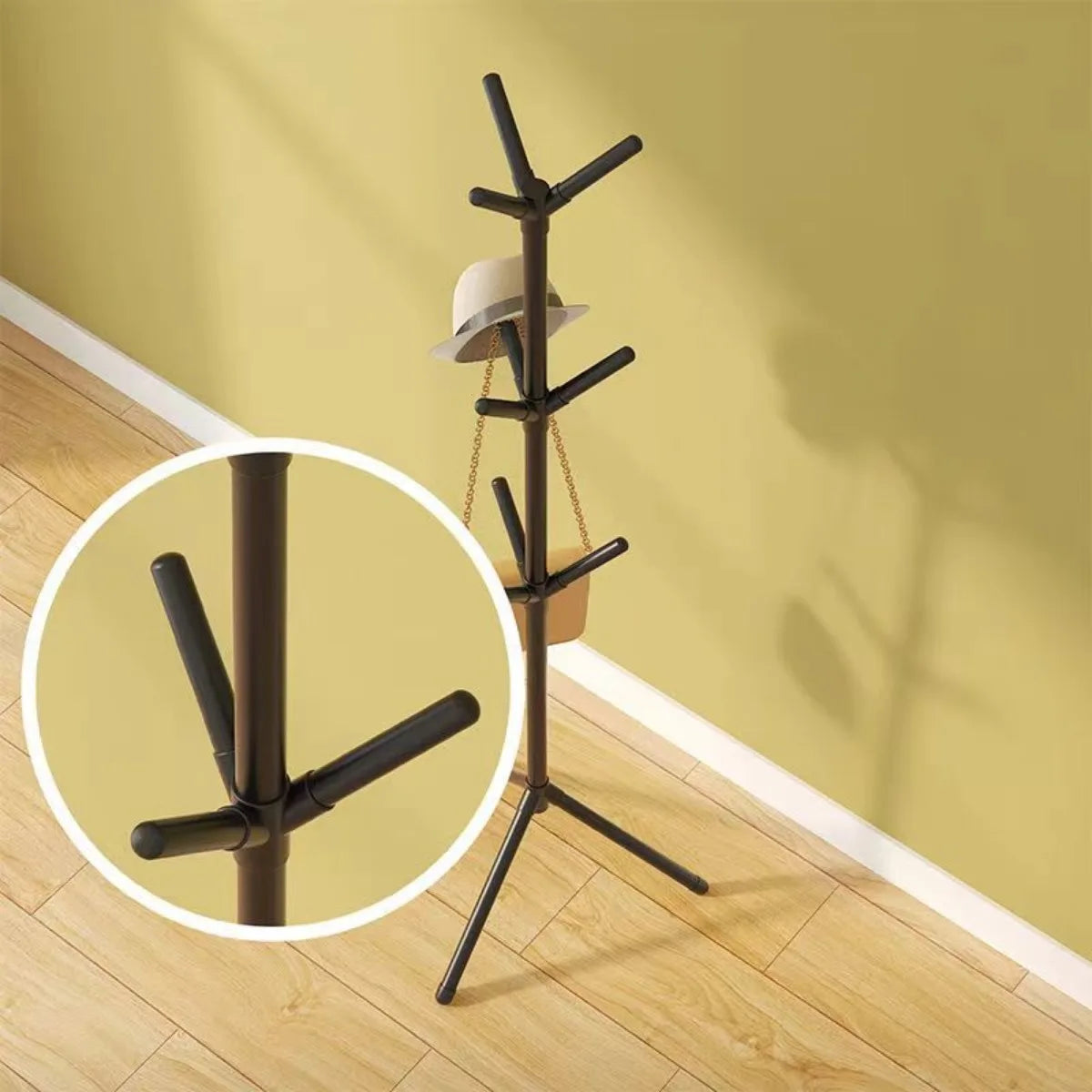Vertical Tree Branch Coat Rack for Bedroom - Stylish Hat, Scarf & Handbag Storage Solution