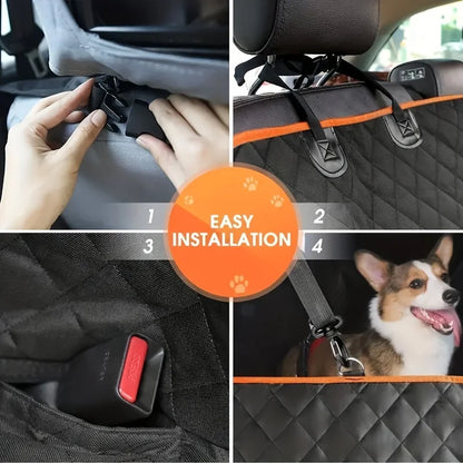 Waterproof Dog Hammock Car Seat Cover for Pet Owners - Scratch-Resistant Protection for Your Vehicle
