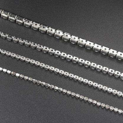 Silver Zircon Tennis Bracelet for Women & Men - Dazzling 2.5/3/4/5mm Crystal Hand Chain for Weddings & Punk Fashion Jewelry