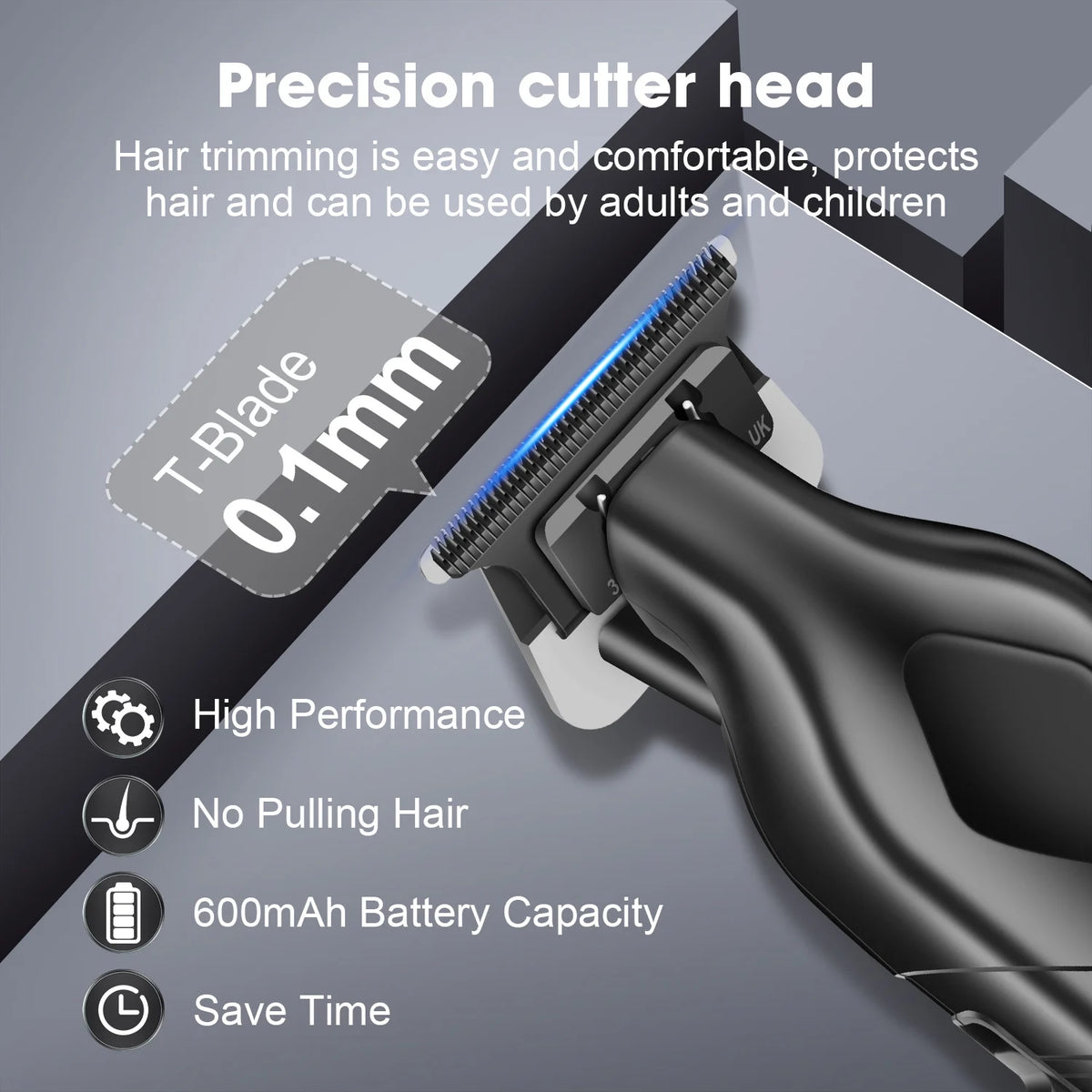 Hiena Hair Clipper Set - Cordless Metal Hair Trimmer with LCD Display for Professionals