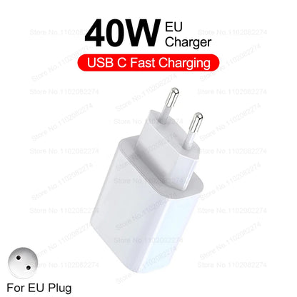 PD 40W Fast Charger for iPhone 14-16 Pro Max & Plus - USB-C Fast Charging Cable