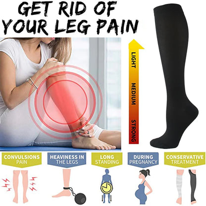 Varicose Veins Compression Socks for Golf, Rugby, Running, Hiking, Travel & Driving - Unisex Anti-Fatigue Support