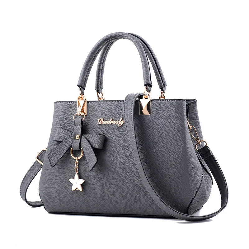 Yogodlns Elegant Messenger Bag for Women - Floral Pendant Office Tote & Crossbody Shoulder Handbag