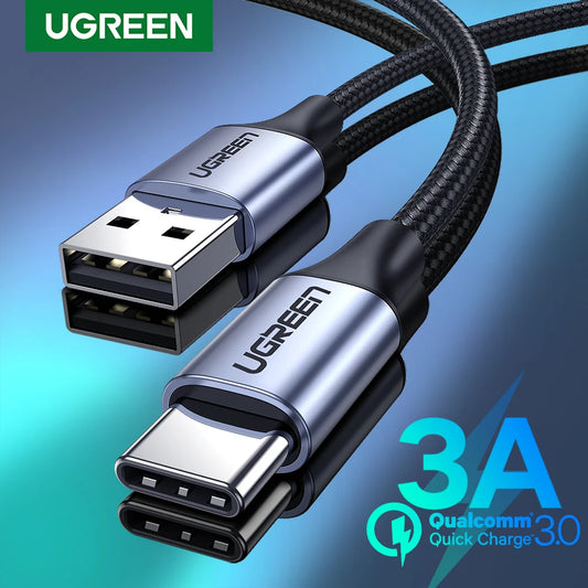 UGREEN 3A USB-C Fast Charging Cable for iPhone 16/17, Xiaomi, Samsung, iPad, and Poco Devices