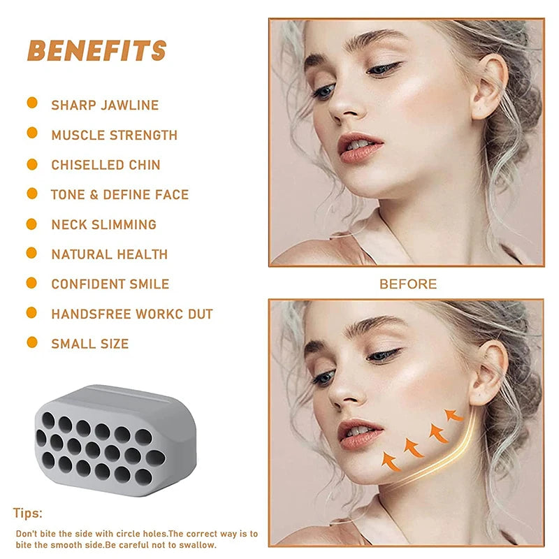 Silicone Jaw Exerciser for Jawline Toning & Double Chin Reduction - Facial Fitness Tool for All Ages
