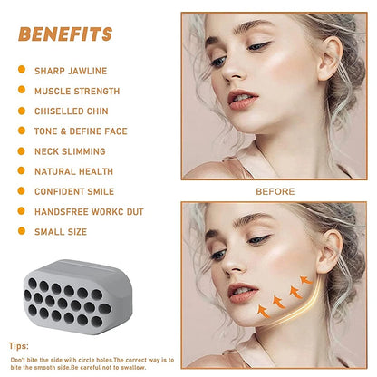Silicone Jaw Exerciser for Jawline Toning & Double Chin Reduction - Facial Fitness Tool for All Ages