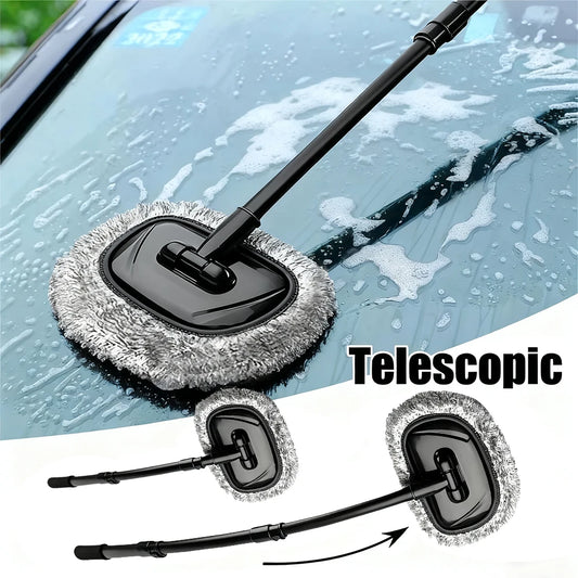 New Telescoping Car Wash Mop with Retractable Long Handle and Bent Bar – Ultimate Cleaning Tool for Car Enthusiasts