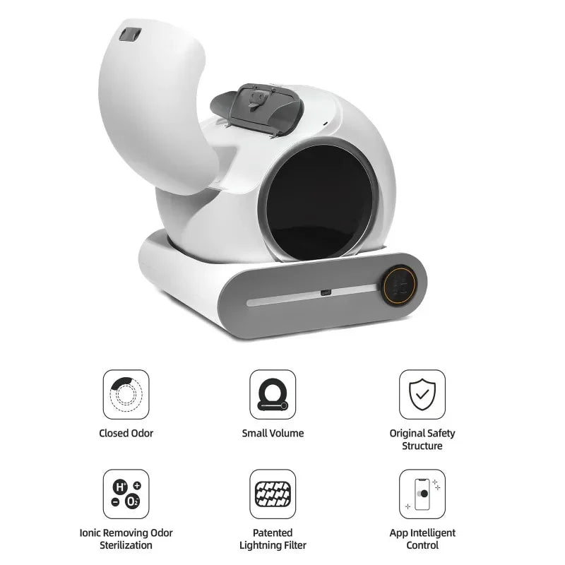 Tonepie Smart Cat Litter Box - Self-Cleaning, App-Controlled, 65L with Ionic Deodorizer for Hassle-Free Pet Care
