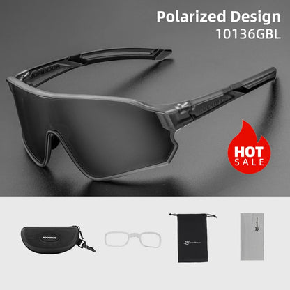 ROCKBROS UV400 Polarized Sports Sunglasses for Cycling, Hiking, Golf & Outdoor Activities