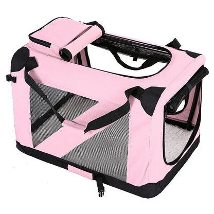 Dog Travel Carrier for Large & Medium Pets - Secure, Portable Folding Pet Cage for Cars - Ideal Dog & Cat Outings
