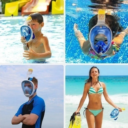 Full Face Anti-Fog Scuba Diving Mask for Adults & Kids - Safe, Waterproof Snorkeling Equipment