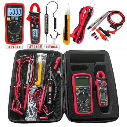 UNI-T Professional Clamp Meter Multimeter Kit for Electricians – UT210E, UT204+, UT202A+, UT107+, UT890C, UT61E+ Tools