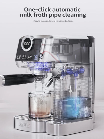 HiBREW 3-in-1 Espresso Machine for Coffee Lovers – Automatic Cappuccino & Latte Maker with Milk Frother, Stainless Steel H13A