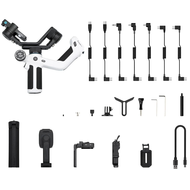 FeiyuTech SCORP Mini 2 Handheld Gimbal for Mirrorless, Action Cameras & Smartphones - 3-Axis Stabilization, AI Tracker, 1.2kg Payload