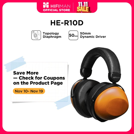 HIFIMAN HE-R10D Closed-Back Over-Ear Headphones for Home, Studio, and Recording - Wired & Wireless Options