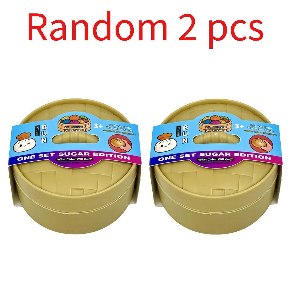 Colorful Simulated Steamed Bun Squeeze Toy - 1-6pcs Blind Box for Stress Relief & Sensory Play