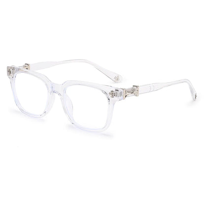 Classic Square Anti-Blue Light Glasses for Men and Women - Unisex Black & Transparent Frames for Computer Use