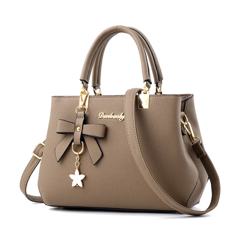 Yogodlns Elegant Messenger Bag for Women - Floral Pendant Office Tote & Crossbody Shoulder Handbag