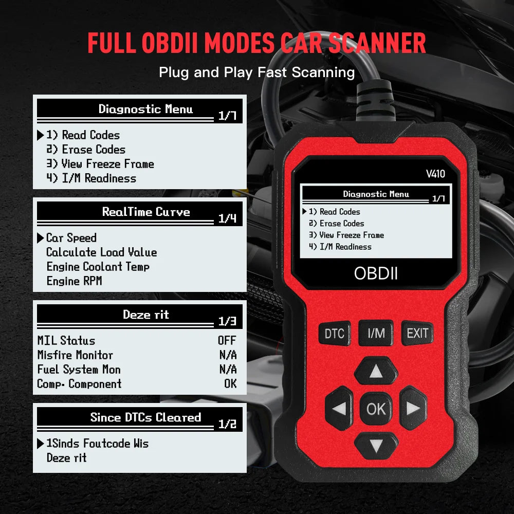 OBD2 Scanner for DIY Mechanics | Fast Fault Code Reader & Voltage Check | Full System Diagnosis in 10 Seconds