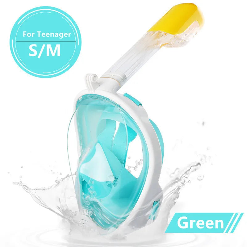 Full Face Anti-Fog Scuba Diving Mask for Adults & Kids - Safe, Waterproof Snorkeling Equipment