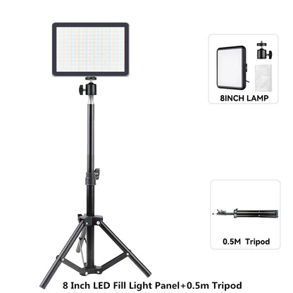 8/12 Inch LED Video Light Kit for YouTube Live Streaming and Photography with Tripod Stand