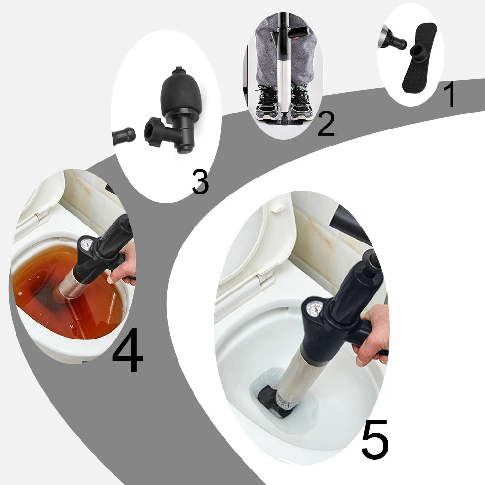 High-Pressure Toilet Plunger for Unblocking Drains - Powerful Clog Remover for Homeowners and DIY Enthusiasts