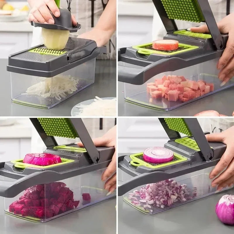 14-in-1 Multifunctional Vegetable Chopper & Slicer for Effortless Food Preparation in the Kitchen