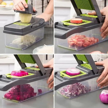 14-in-1 Multifunctional Vegetable Chopper & Slicer for Effortless Food Preparation in the Kitchen