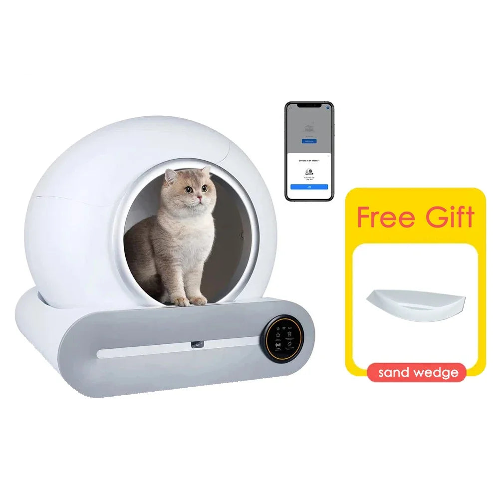 Tonepie Smart Cat Litter Box - Self-Cleaning, App-Controlled, 65L with Ionic Deodorizer for Hassle-Free Pet Care