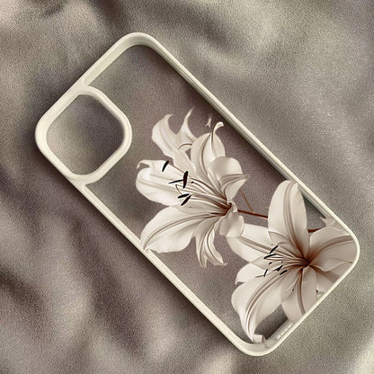 BrandName Shockproof iPhone Case - Vintage Floral Design for iPhone 16/17 Pro Max, 15, 14, 13, 12, 11, SE, 7, 8 Plus