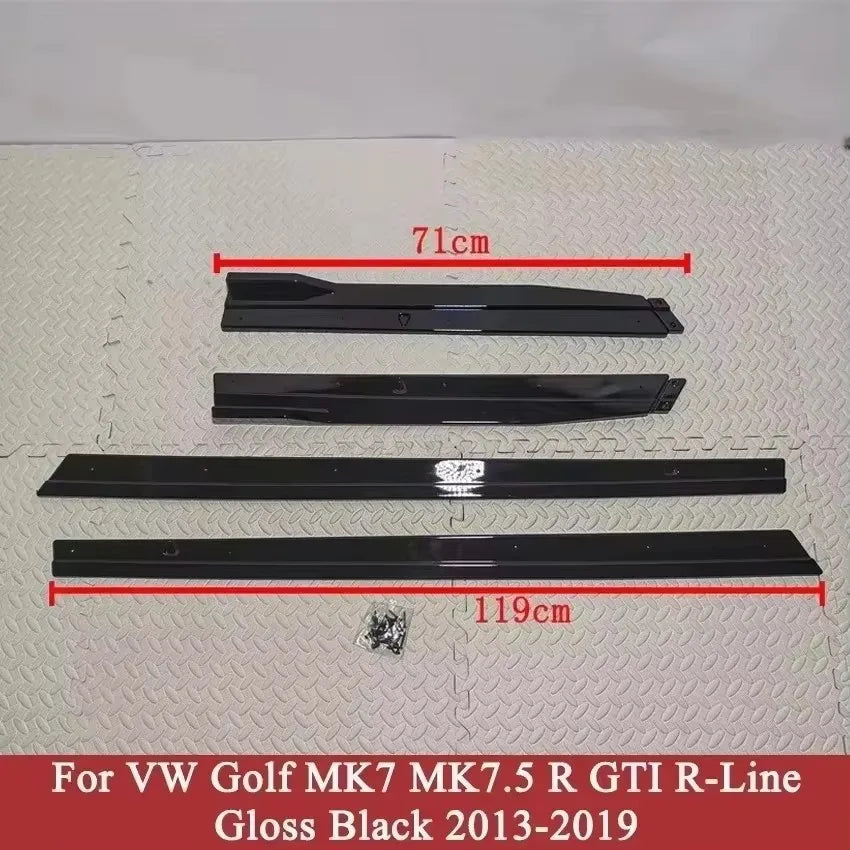 4pcs VW Golf 7 MK7 Side Skirt Splitters 1.90m Lip Spoilers for R GTI R-Line 2013-2019 Bumper Upgrade